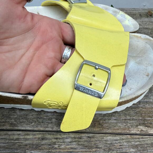 Birkenstock Birki's Catalina Buckle Slide Wide Strap Sandals Yellow 39 L8 M6 - Picture 7 of 8